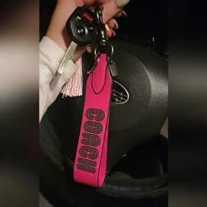 COACH pink Keychain/lanyard